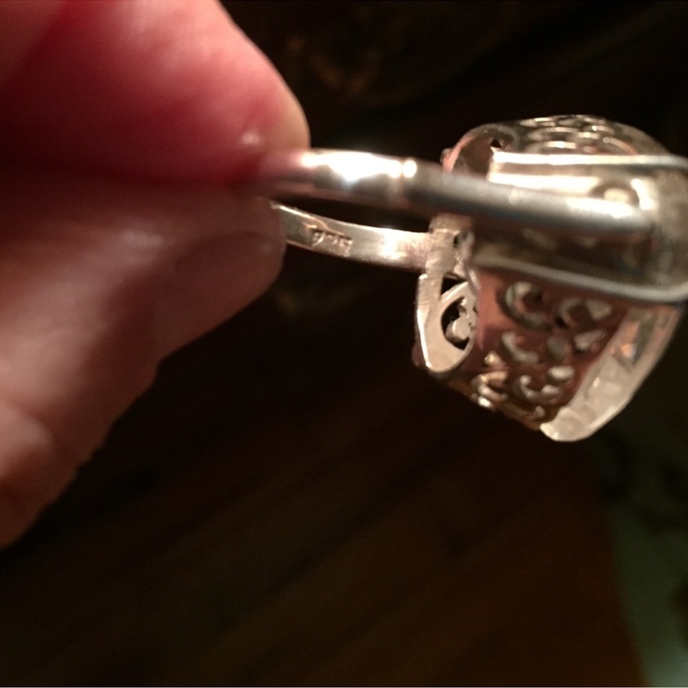 Amazing clear topaz sterling silver ring - Picture 2 of 4